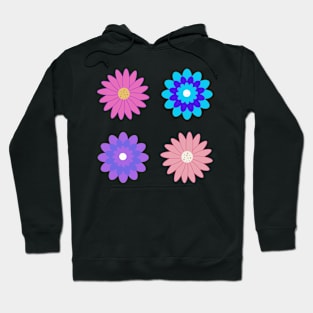 Colourful Retro Flowers Hoodie